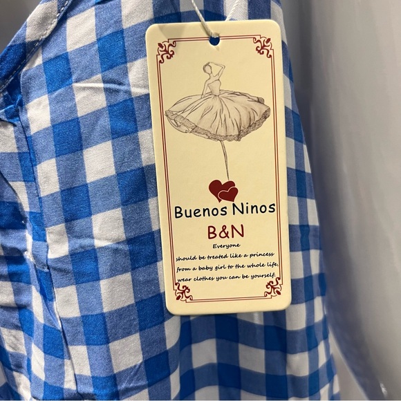 NWT BUENOS NINOS Women's Checkered Print Maxi Dress Adjustable Spaghetti Strap - Picture 6 of 12